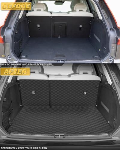 Cargo Liner & Backrest Mat Fit for 2020-2026 Lincoln Corsair - Leather Trunk Mat Back Seat Cover Protector - All Weather Protection PU Leather Cargo Mats and Backrest Mat Corsair Accessories
