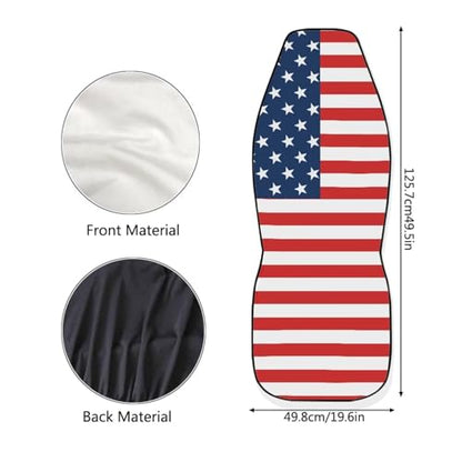 INSTANTARTS American Flag Car Seat Covers 2 Piece – Polyester Front Bucket Seat Protector, Universal Fit for Most Cars SUVs Trucks, Patriotic Style - color: American Flag