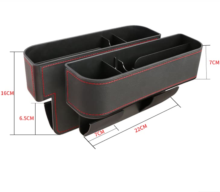 JEYODA Car Seat Gap Filler Organizer, Car Organizer Front Seat, Pack Auto Console Side Storage Box with Cup Holders，Car Organizers and Storage for Holding Phone, Sunglasses, Wallet 1PC (black)