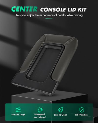 SCITOO Center Console Lid Replacement Kit for 1999-2007 For Chevy Silverado, Avalanche, Suburban, For GMC Sierra, Yukon - Center Console Cover OEM 19127364, 19127365, 19127366 Dark Grey