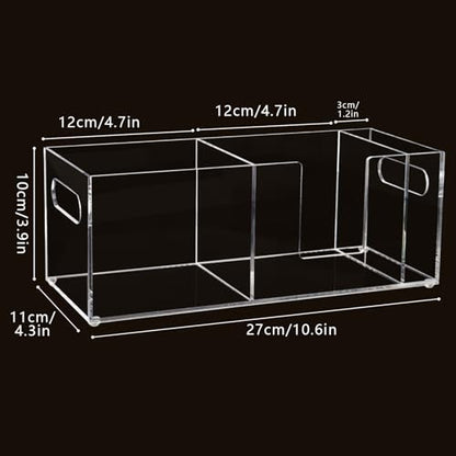 Acrylic Coffee Cup Holder for Countertop Coffee Station Accessories & Organizer 3 Slots Clear Coffee Bar Organizer for Cup Lid Straw