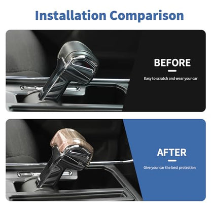 Gear Shift Knob Cover Stick Shifter Cap Cover Compatible with Ford F150 2021-2025+(Brown) - color: Brown