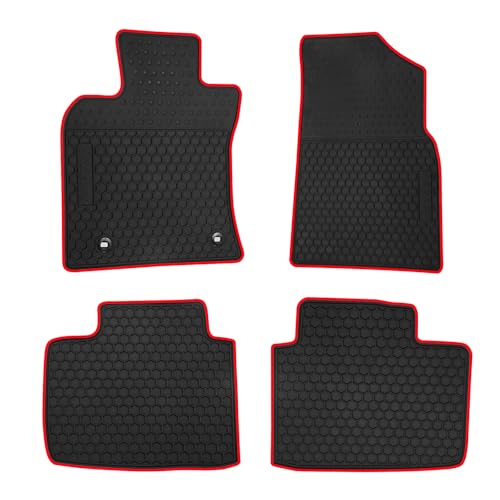 Car Floor Mats Custom Fit for Toyota Camry 9th 2025 2026 Black Red Rubber Car Floor Liners Set All Weather Season Protection Heavy Duty Odorless - color: Black Red, size: 9th 2025-2026 Version