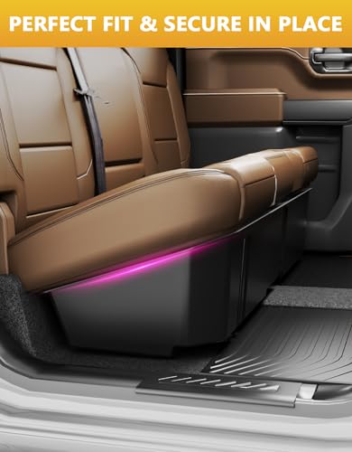 Tuyoung Under Seat Storage Boxes - Compatible with 2019-2026 Chevy Chevrolet Silverado 1500/GMC Sierra 1500, 2020-2026 Silverado/Sierra 2500HD/3500HD | Double & Crew Cab Rear Underseat Organizer Box - size: 2019-2026 Chevy Silverado/GMC Sierra 1500