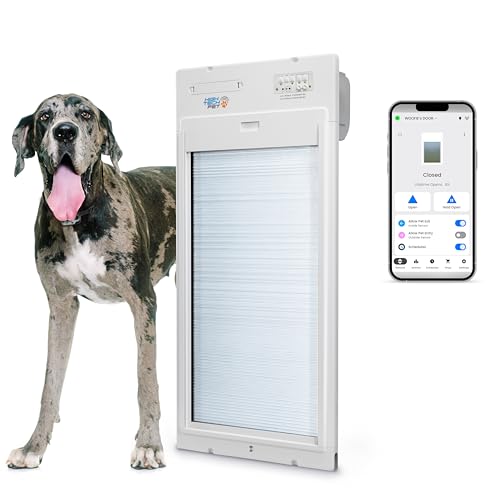 Power Pet Roll Up - Dependable Smart Dog Door, Automatic Pet Collar Operation with or Without App-High Security, Safe, Air Tight and Weatherproof, Space Saving Modern Design (Door Mount, Extra Large) - color: Door Mount, size: Extra Large