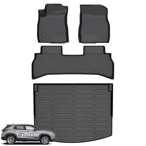 Wayhigh® Floor Mats & Cargo Liner for Chevy Trailblazer FWD 2021-2026 (Only Fit Cargo in Upper Deck Position), All Weather TPE Waterproof Heavy Duty Floor Liners Fit for Trailblazer Accessories - style: 5) For Chevy Trailblazer FWD / 2021-2026 / Mats Set