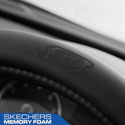 Skechers Steering Wheel Cover Memory Foam,Luxury Leather Steering Wheel Covers,Universal Anti-Slip Fit 14" 1/2-15" Car Wheel Cover for Stylish Car Decor Gifts Fit Suvs,Vans,Sedans,Car,Trucks,Beige