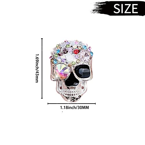 Bling Skull Air Vent Clips, 4 Pcs Crystal Skull Car Air Fresheners Vent Clips Car Diffuser Vent Clip Rhinestone Diamond Decoration Cute Interior Decor Bling Accessories for Women