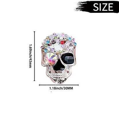 Bling Skull Air Vent Clips, 4 Pcs Crystal Skull Car Air Fresheners Vent Clips Car Diffuser Vent Clip Rhinestone Diamond Decoration Cute Interior Decor Bling Accessories for Women