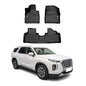 OMAC Premium Floor Mats for Hyundai Palisade 2020-2025 Car Mats All Weather 3D Custom Fit Rubber Mat Waterproof Odorless TPE Floor Liners Laser Measured Non-Slip (Black) - size: Floor Mats Set