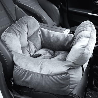 Pet Car Booster Seat for Small Dogs up to 25 lbs with Safety Straps, Storage Pockets, Travel Carrier Bed Booster Seat, Machine Washable (Gray) - color: Space Gray