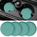 Car Coasters for Cup Holders [4 Pack] - 2.75in Silicone Auto Mug Mats - Universal Non-Slip Recessed Car Interior Accessories Teal Blue - color: 4pack-teal Blue