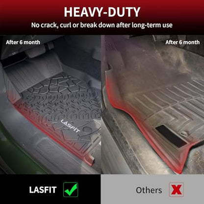 LASFIT Floor Mats & Cargo Liner for Ford Bronco 4-Door Carpet Floor Only 2026 2025 2024 2023 2022 2021 All Weather TPE SUV Trunk Mat Custom Fit Cargo Area Mat, 1st+2nd Row+Trunk Liner Full Set - style: 4) Bronco 4-door| 21-25 | Combo Set Carpet Floor