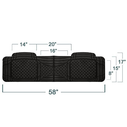 FH Group Climaproof Trimmable Non-Slip Vinyl Car Floor Mats - Heavy-Duty Rubber, Universal Fit, Rear Set, Black - color: Black, size: Rear Set