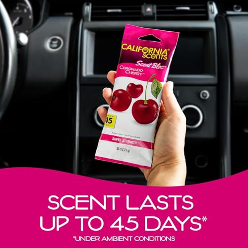 California Scents Power Bloc Car Air Freshener,Coronado Cherry Scent,(Pack of 12) - size: 0.88 Ounce (Pack of 12)