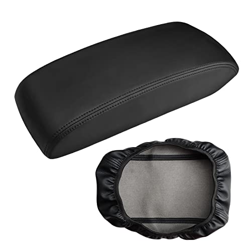 INTGET Car Center Console Armrest Cover for Subaru Outback/Legacy Accessories 2015 2016 2017 2018 2019 Leather Middle Console Arm Rest Box Lid Seat Cover Protector Cushion Saver (Black) - color: Black