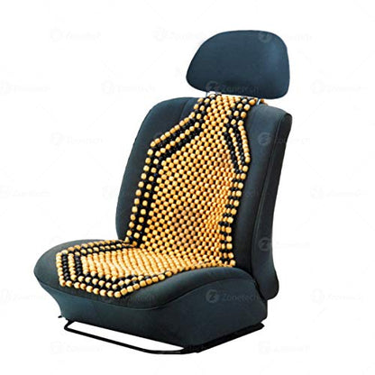 ZONETECH Beaded Seat Cover for Cars Cooling, Massage Cushion, Natural Wooden Beads for Semi Truck, Trailer, Car, Two-Tone, Double Strung (1-Pack) - size: 1 PACK