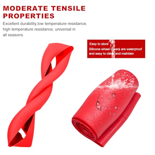DXNQ Car Steering Wheel Cover, 13 to 14.17 inches Anti-Slip Silicone Steering Wheel Protector, Soft Flexible Shock-Absorbent Steering Wheel Protective Cover for Most Car Models (Red) - color: Red