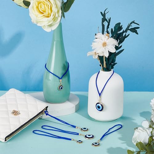 NBEADS 6 Pcs 3 Styles Evil Eye Car Hanging Ornament, Evil Eye Rear View Mirror Car Charm Turkish Blue Eye Car Accessories for Car Decoration Wedding Party Christmas Favors Gift