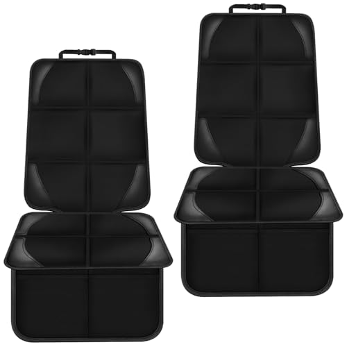 Bacgnyer Car Seat Protector, 2 Pack Carseat Seat Protectors for Child Baby Car Seat Mat Vehicle Pet Cover, Waterproof & Durable 600D Fabric Car Seat Cover with Non-Slip Backing and Mesh Pockets - color: Black 2PCS