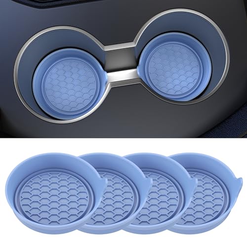 Car Cup Coaster Universal Automotive Waterproof Non-Slip Cup Holders Sift-Proof Spill Holder Car Interior Accessories 4 Pack Gray Blue - color: Gray Blue Solid, size: 4 Pack