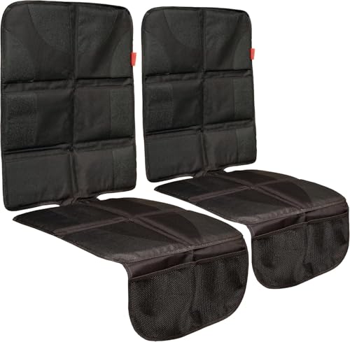 Lusso Gear Car Seat Cover & Protector - 2-Pack Waterproof Non-Slip Protector - Mesh Pocket Organizer - Universal Fit for Convertible & Toddler Car Seats, Black - color: 2-Pack Black
