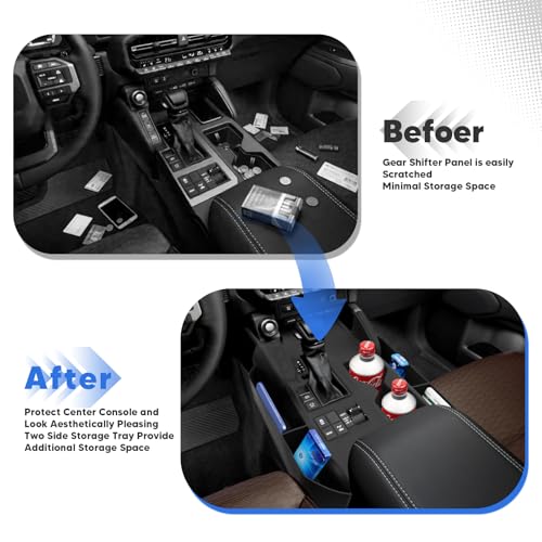 Silicone Center Console Gear Shift Panel Cover for 2024-2026 Toyota Land Cruiser 250 Prado LC250, Silicone Storage Box and Cup Holder Insert Tray, No Affect Wireless Charging(Not for 1958) - size: Land Cruiser 250 2024-2026
