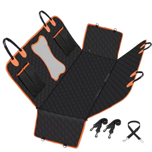 Dog Car Seat Cover,Back Seat Extender for Dogs,600D Heavy Dute Durable Car Seat Cover for Dogs Pets,100% Waterproof Back Seat Pet Cover for Dogs with Mesh Window, with Seatbelt,Trucks and SUVs - color: Dog Bone