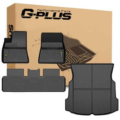 G-PLUS Model 3 Floor Mats Cargo Liner Compatible with 2017-2023 Tesla Model 3 2017 2018 2019 2020 2021 2022 2023 Floor Liners TPE All Weather Custom Fit Full Cover Protection Car Floor Mats Black 4pcs - size: 2017-2023|Fit Tesla Model 3|4PCS