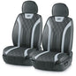 Skechers MAX Cushioning Car Seat Covers,Memory Foam Leather Car Seat Protectors, Airbag Safe Waterproof Sideless Front Seat Covers with Storage Pocket,Universal Fit for Cars Trucks SUV, Gray 2PCS