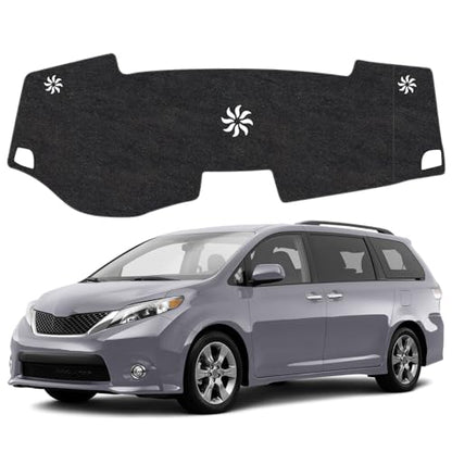 Dash Cover Mat Compatible with Toyota Sienna 2011-2014 Non-Slip Dashboard Cover Mat Sunshade UV Rays Protector Interior Accessories - size: Sienna 2011-2014