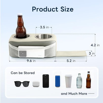 Pontoon Cup Holder,Boat Seat Cup Holder,Double Drink Holder,Portable Cup Beverage Mobile Phone Holders for Pontoon Boat Sofa,RV Couch,Car Back Seat(White&Gray) - color: White&Gray