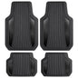 Motor Trend Rubber Car Floor Mats - Durable, All Weather Protection with Non-Slip Backing, Two Tone Accent - For Front and Rear, Black & Gloss Black - color: Black & Gloss Black