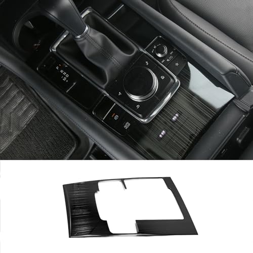 Car Accessories Fit for 2019 2020 2021 2022 2023 2024 2025 Mazda 3 Axela Interior Gear Shift Knob Console Media Panel Cover Trim (Brushed Black Style) Stainless Steel 1 PC - color: Brushed Black Style