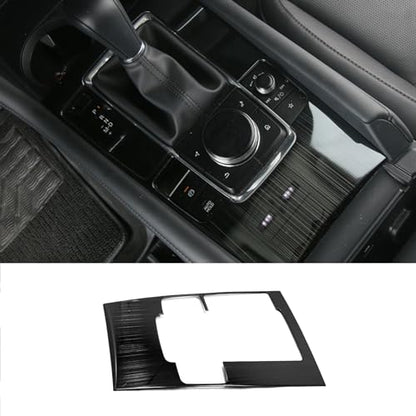 Car Accessories Fit for 2019 2020 2021 2022 2023 2024 2025 Mazda 3 Axela Interior Gear Shift Knob Console Media Panel Cover Trim (Brushed Black Style) Stainless Steel 1 PC - color: Brushed Black Style