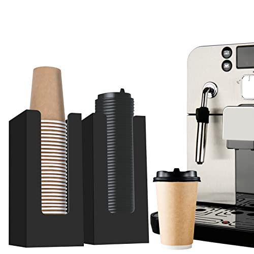 MYITYARD Coffee Cup Dispenser, Cup and Lid Organizer fits 5 to 16 oz Disposable Paper & Plastic Cups, Acrylic Cup Holder for Table Countertop, Black - size: 1 Compartment