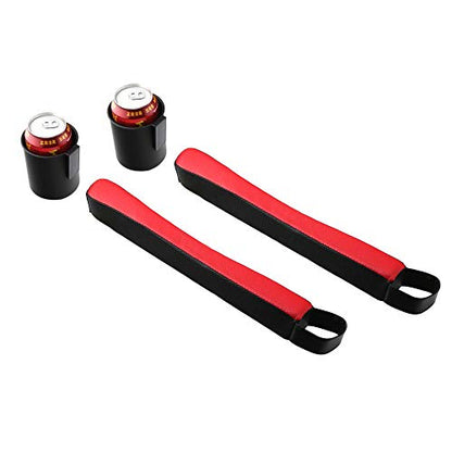 Supin 2 Prices Car Seat Gap Filler Pad PU Leather Console Side Pocket Organizer and one Cup for Cellphone Wallet Coin Key (Black+Red) - color: Black+Red