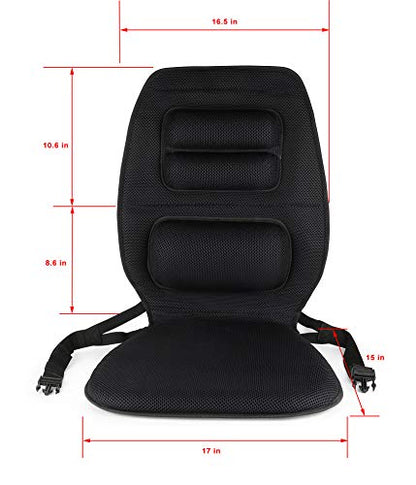 FOMI Premium Gel Cushion and Firm Back Support | Seat Cushion Pad and Upper Lower Thoracic and Lumbar Pillow for Car, Office Chair | Pressure Sore, Coccyx Pain Relief | Posture Aid (Grid Gel) - size: Back - 19"