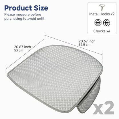 Ice Silk Front Car Seat Cover Protector Anti-Slip Bottom Seat Cover Fits 95% of Vehicles,Wrapping Around The Bottom,(Gray-2Pcs)