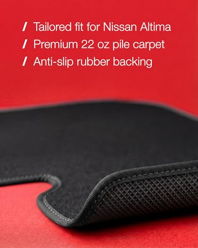 Floor Mats for Nissan Altima 2013-2018 - Custom 3D Fit Mats for Nissan Altima 5th Generation (L33) - 1st & 2nd Row - Anti-Slip Backing - 22oz Heavy Duty Carpet Mat