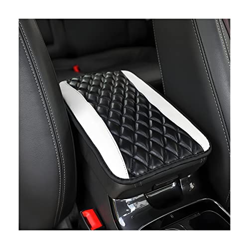 Car Center Console Cushion Pad, Universal Leather Waterproof Armrest Seat Box Cover Protector,Comfortable Car Decor Accessories Fit for Most Cars, Vehicles, SUVs (White) - color: White