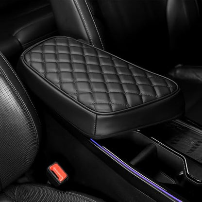 Car Armrest Cushion Cover Compatible with KIA EV6 2022-2026 Accessories, Leather Center Console Armrest Pad(Black) - color: Black, size: Size compatible with EV6 2022-2026