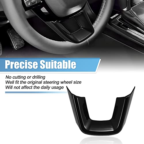 X AUTOHAUX for Honda Civic 11th Gen 2022 Steering Wheel Cover Trim Center Consoles U Type Frame Trim Decor for Sedan Hatchback LX EX EX-L Sport Touring ABS Sweat-proof Bright Black
