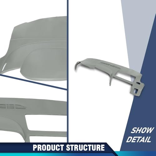 PIT66 Dash Cover Dashboard Compatible with Chevy Silverado 2007-2013 (LS, LT, or Work Truck ONLY), Fit GMC Sierra 2007-2013 (SL, SLE, or Work Truck ONLY), Fit Dual Glovebox Style Dashes Only Gray - size: 2007-2013 Silverado/Sierra(Gray | Set)