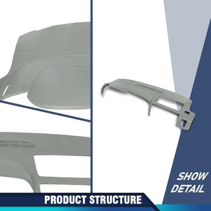 PIT66 Dash Cover Dashboard Compatible with Chevy Silverado 2007-2013 (LS, LT, or Work Truck ONLY), Fit GMC Sierra 2007-2013 (SL, SLE, or Work Truck ONLY), Fit Dual Glovebox Style Dashes Only Gray - size: 2007-2013 Silverado/Sierra(Gray | Set)