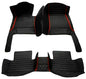 Customize Car Floor Mats for 99% Sedan SUV Sports Car All Weather Leather Full Coverage Waterproof Non-Slip Vehicle Lining Pads (Black red Splicing) - color: Black red splicing