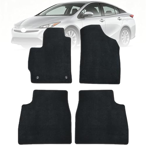 Mythoria Custom Fit Car Floor Mats Fit for Toyota Prius 2012 2013 2014 2015, Waterproof Velour Carpet Full Set, All-Weather Protection, Anti-Slip Backing, Odorless, Black