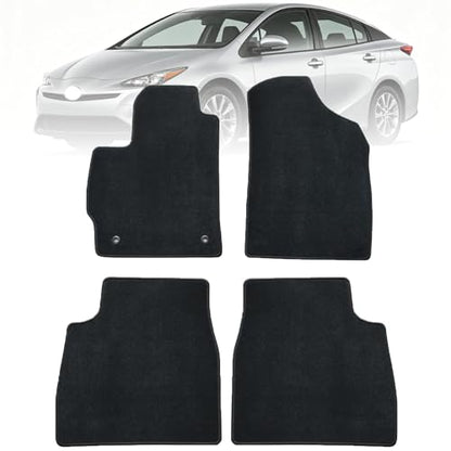 Mythoria Custom Fit Car Floor Mats Fit for Toyota Prius 2012 2013 2014 2015, Waterproof Velour Carpet Full Set, All-Weather Protection, Anti-Slip Backing, Odorless, Black