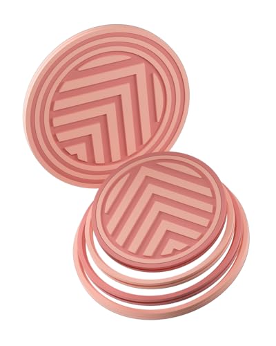 FitRing Adjustable Car Cup Holder Coasters, 2.75"–3.54" Adjustable Diameter, Silicone Coaster Upgrade Helps Reduce Side Gaps and Stay Put, 2-Pack - color: Pink