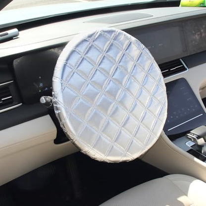 Car Steering Wheel Cover Sun Shade,Car Wheel Cover with Aluminum Film and Cotton Lining for Steeringwheel Sun Protection,Universal Maximum 15.75" Truck Steering Wheels Covers